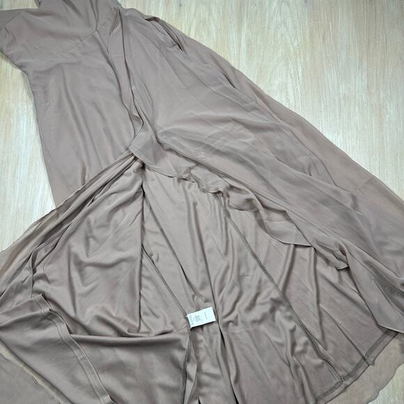 NWT Birdy Grey Taupe Theresa Chiffon Formal Bridesmaid Evening Gown Dress XS - Picture 6 of 16